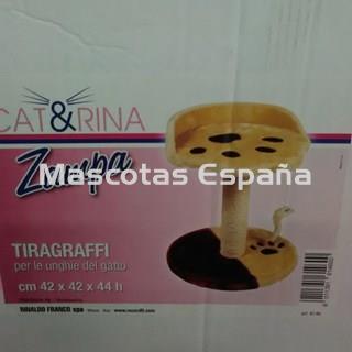 RECORD Cat&Rina Rascador Gatos Zampa 42X42X44cm Vainilla/Marrón - Imagen 1